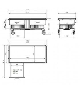 Veterinární operační stůl URSO se zásuvkami Veterinární operační stůl URSO se zásuvkami